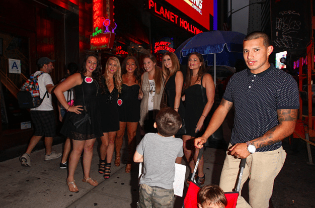 javi pushes a stroller